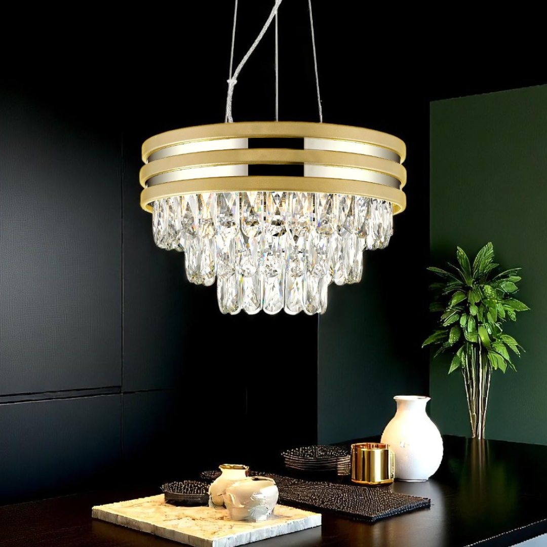 Lustra Glam Aurie/Argintie cu Cristale Ø38 cm AURIE / CRISTAL / 38CM Chandeliers Crystal