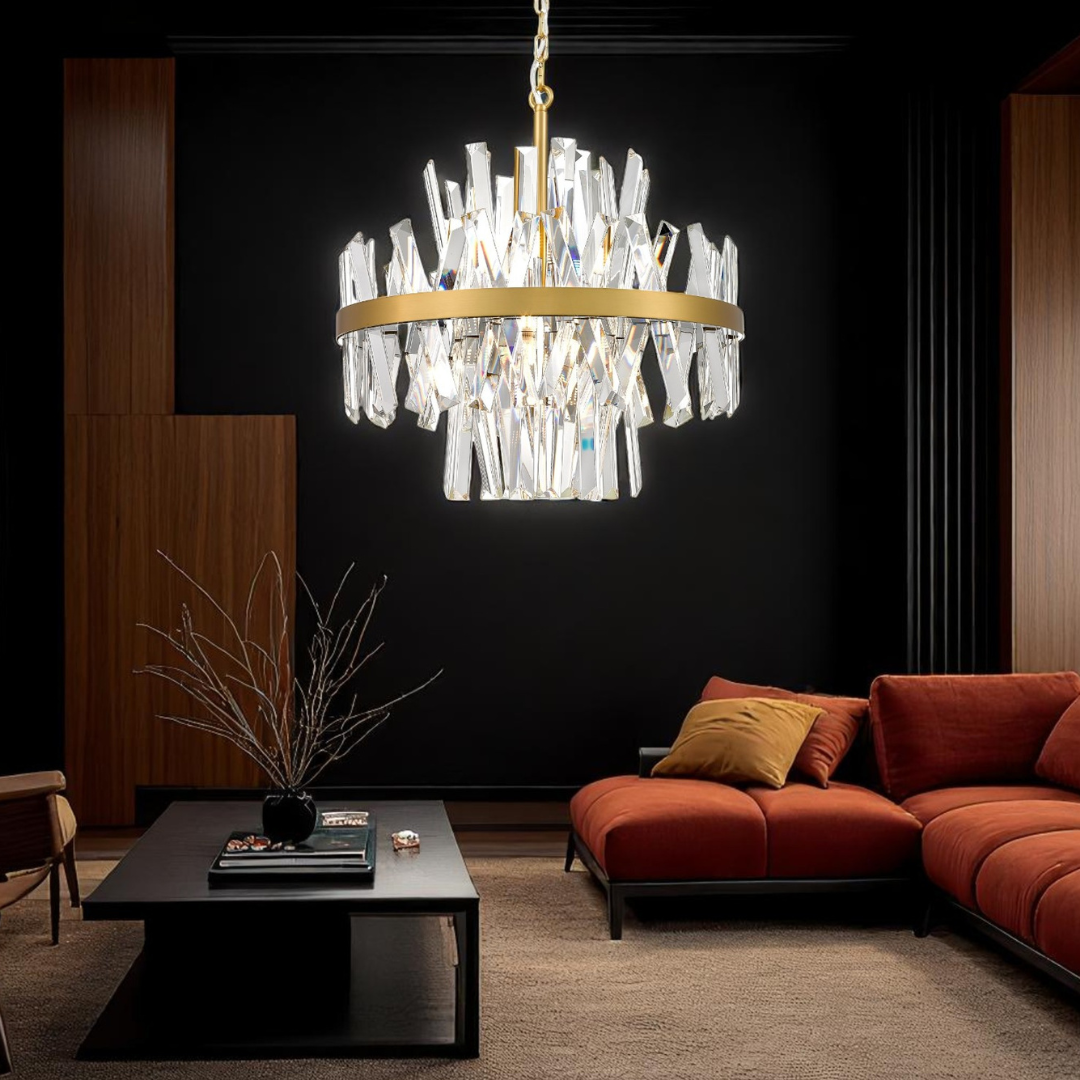 Lustra Suspendata Gold 8xG9 28W CONSTANTINOPOLE AURIE / CRISTAL / 50CM Chandeliers Crystal
