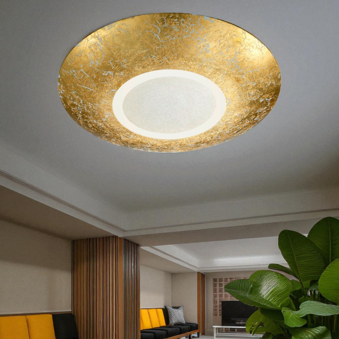 Lustra LED CHIROS Gold CIRCLE DESIGN / AURIE / 32CM CEILING LIGHT