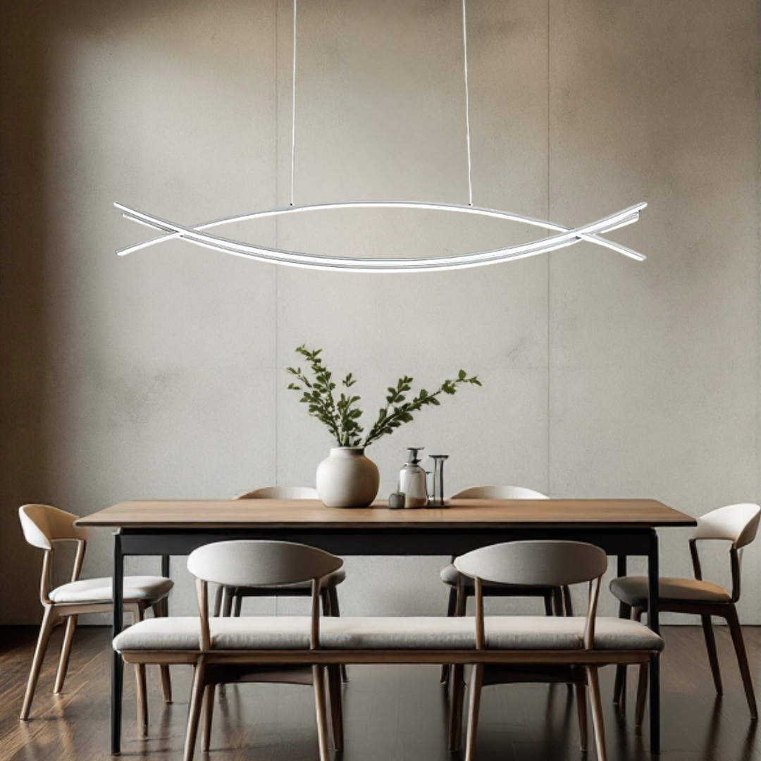 Lustra LED 80W OFFICE Suspendata WHITE cu Telecomanda WHITE / 120CM / SUSPENDATE Lighting Fixtures