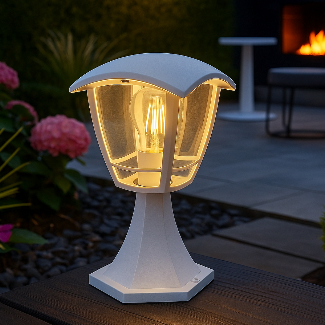 Felinar cu Picior de Gradina BERLIN White ALBA / STALP ORNAMENTAL / E27 EXTERIOR LAMP
