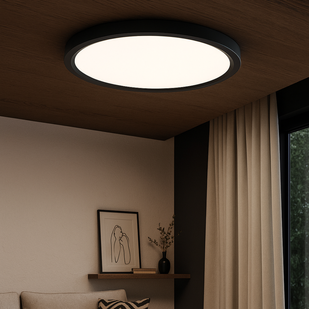 Plafoniera LED 36W 3 Functii Round BLACK 40CM / 36W / 3 FUNCTII led ceiling light