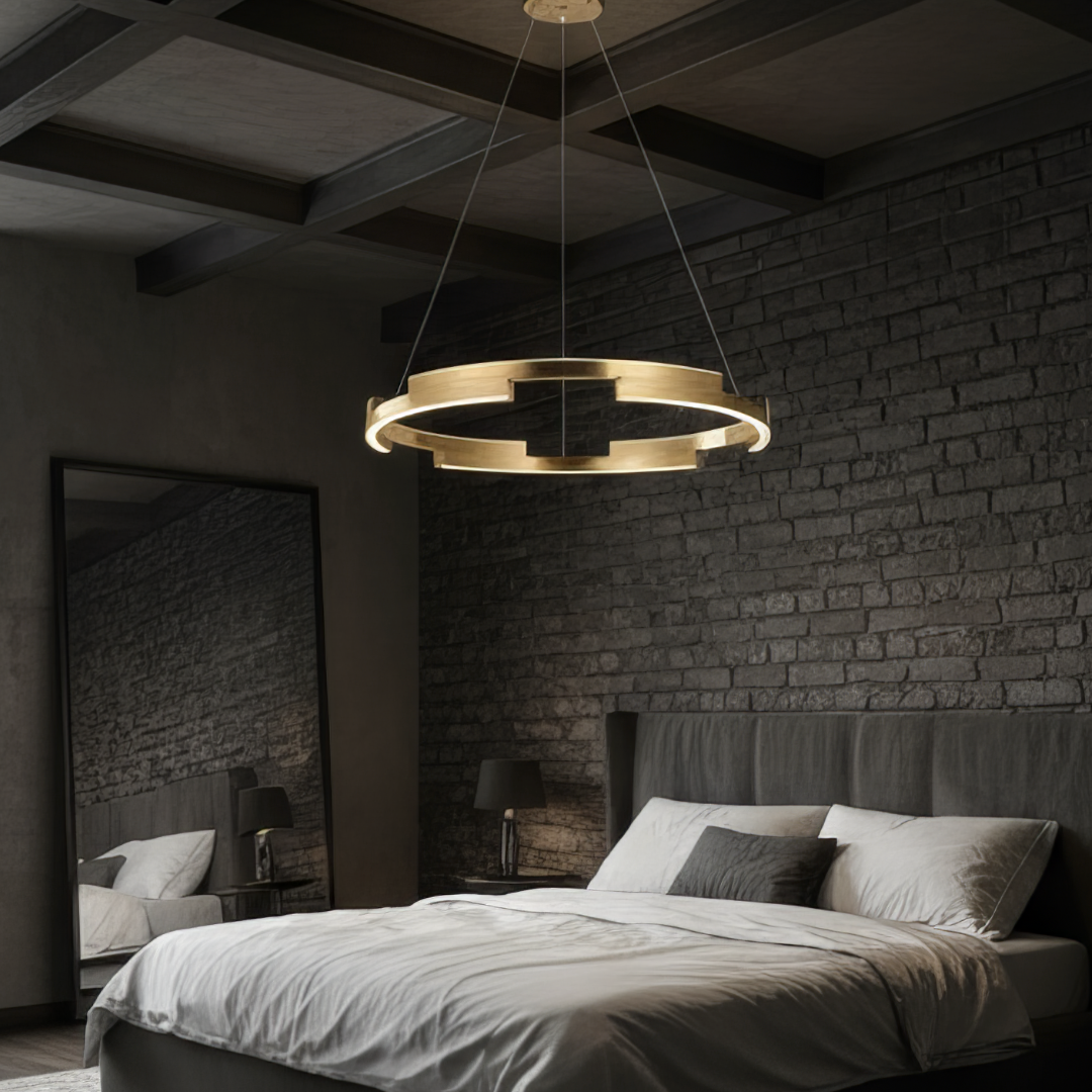 Lustra LED Orbis Cu Telecomanda Wifi 2.4G Gold 3 Culori AURIE / SUSPENDATE / 60CM Lighting Fixtures