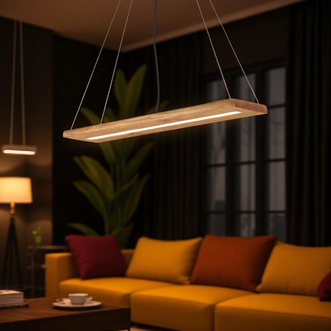 Lustra LED Suspendata BRAD 27W LEMN / SUSPENDATE Lighting Fixtures