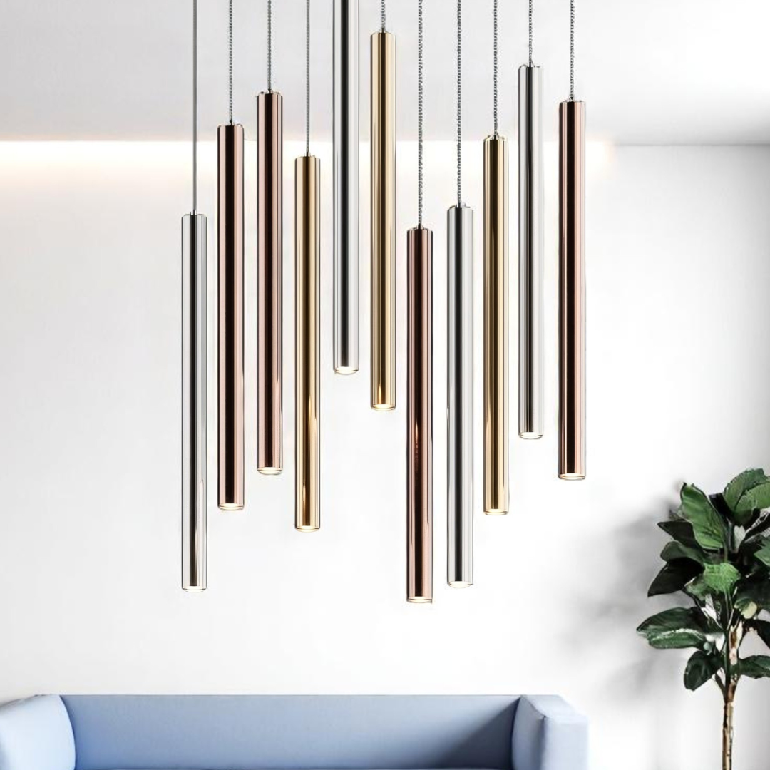 Lustra LED Chrome/Gold/Copper 11x5W 3000K CHROME / SUSPENDATE Lighting Fixtures