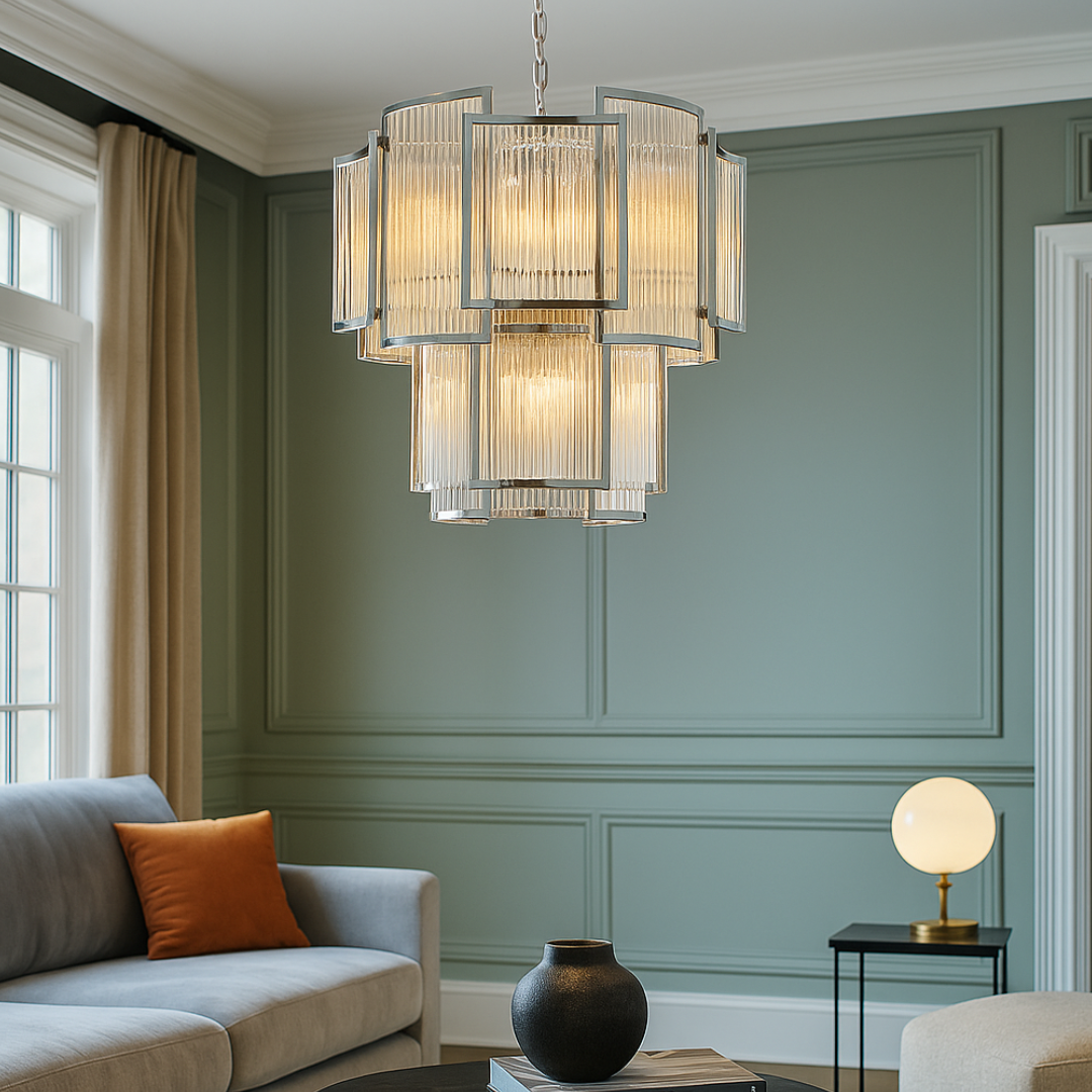 Lustra Suspendata 8xE14 Chrome Vissaro CHROME / CRISTAL Chandeliers