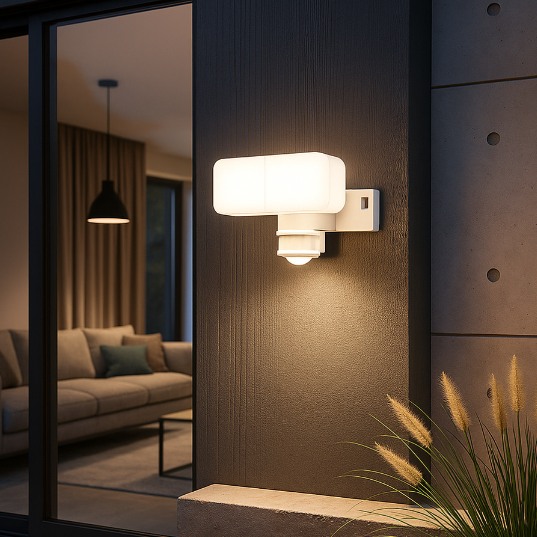 Aplica LED Exterior White 30W cu Senzor PIR ALBA Wall Light Fixtures