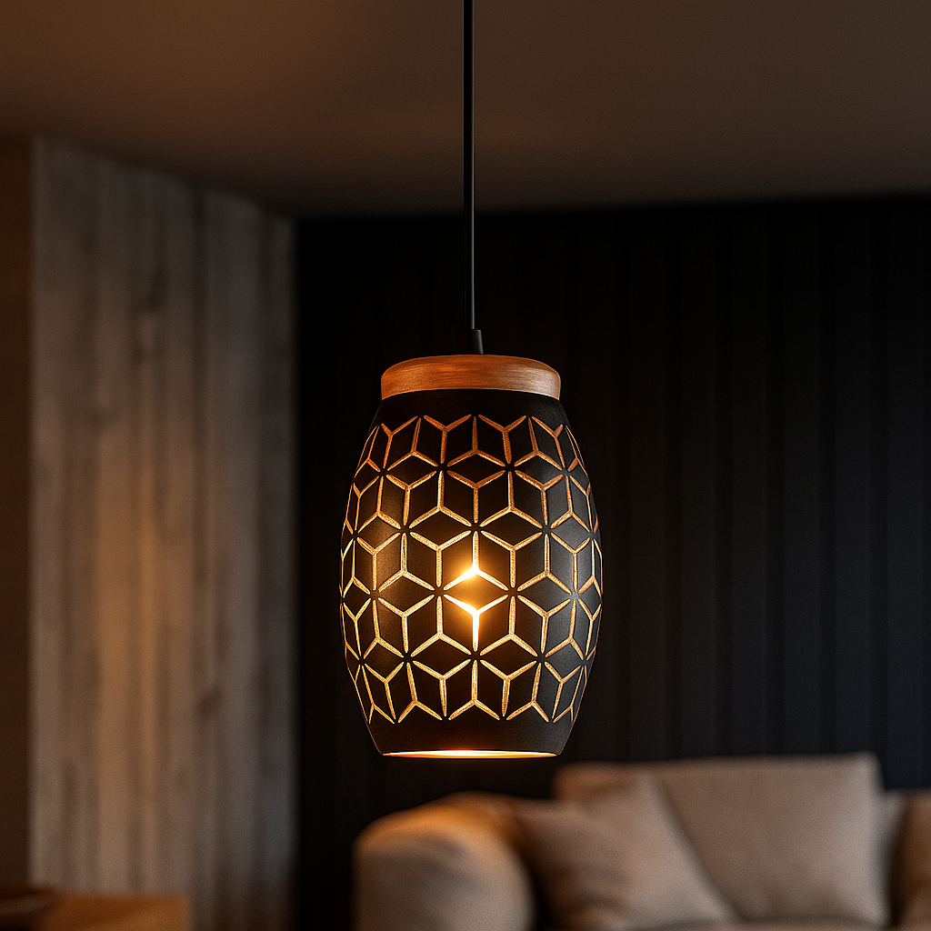 Pendul BIDAR 1x E27 Black NEAGRA / VINTAGE SI RETRO DESIGN Lighting Fixtures