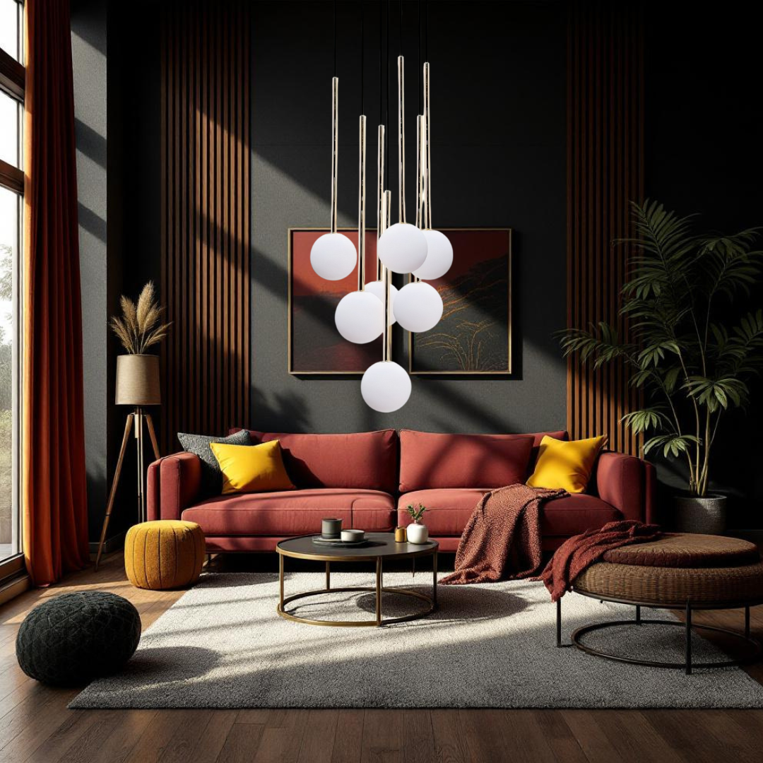 Lustra Abajur 7xG9 Black Nuvon NEAGRA / ABAJUR Chandeliers