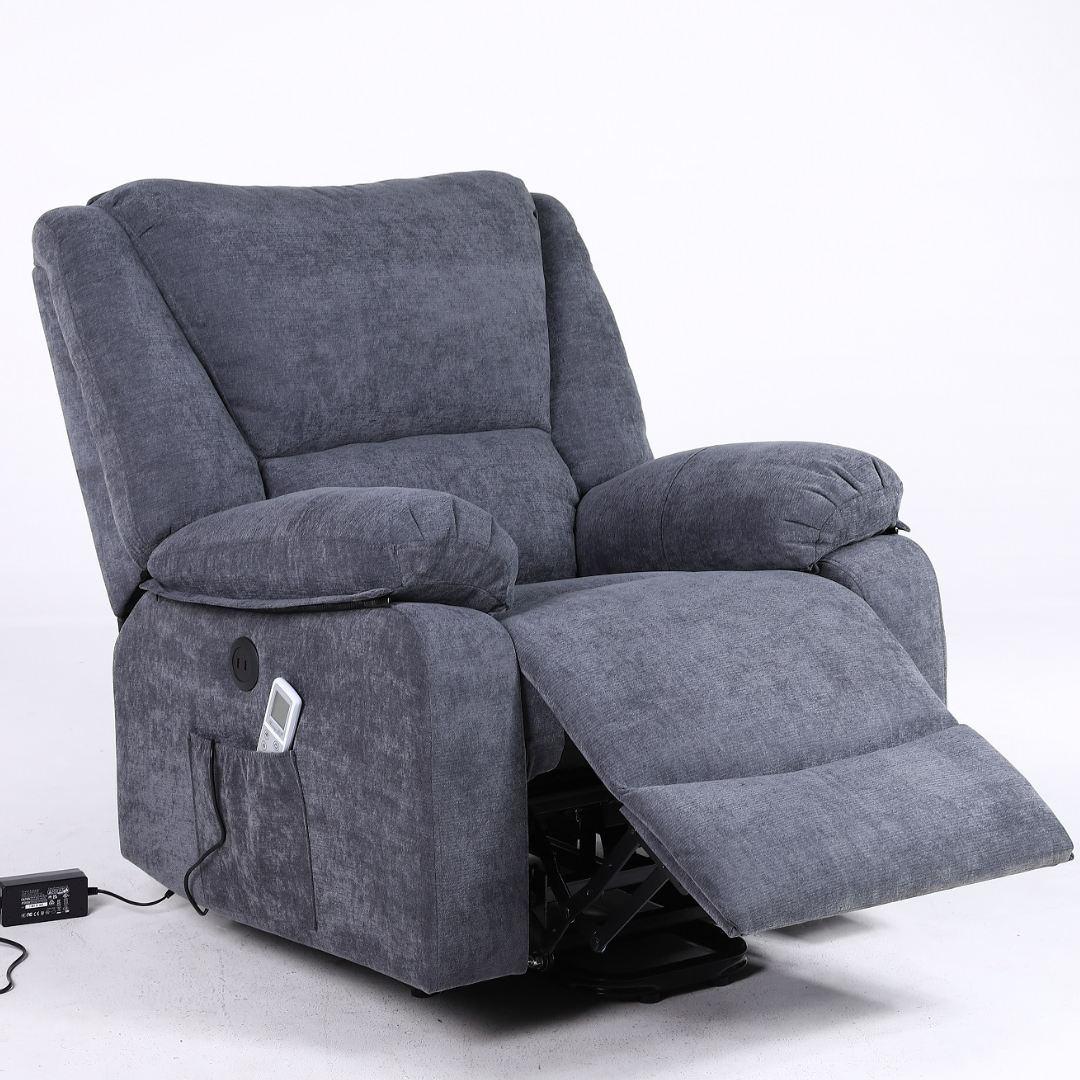 Fotoliu cu Masaj și Încălzire Recliner Electric Gri Inchis FOTOLIU CU MASAJ/RECLINER/INCALZIRE / GRI Chairs