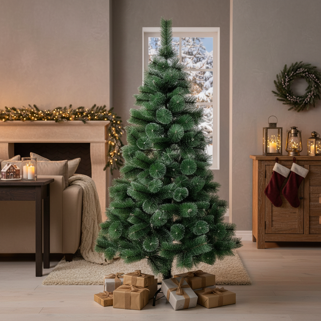 Brad Artificial de Craciun 180cm Pin Varfuri Ninse, Ace 3D, Suport Metalic A3