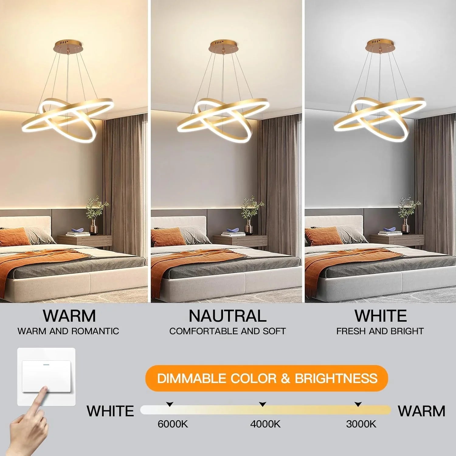 Lustra Led Wonderland Gold 2 Segmente Echivalent 400W Lighting Fixtures