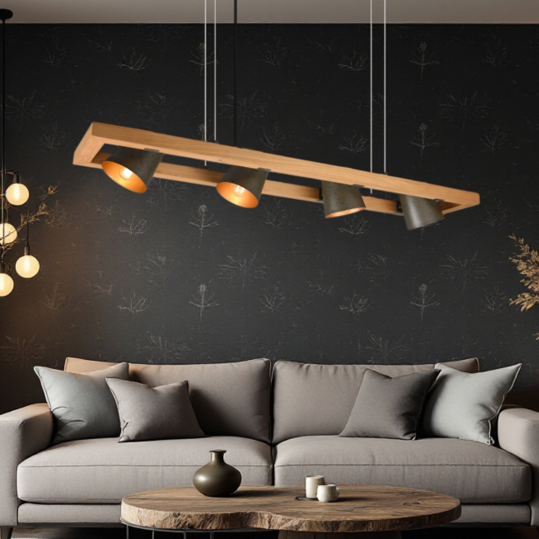 Lustra Suspendata 4xE14 Lyssé 25W LEMN / SUSPENDATE Lighting Fixtures