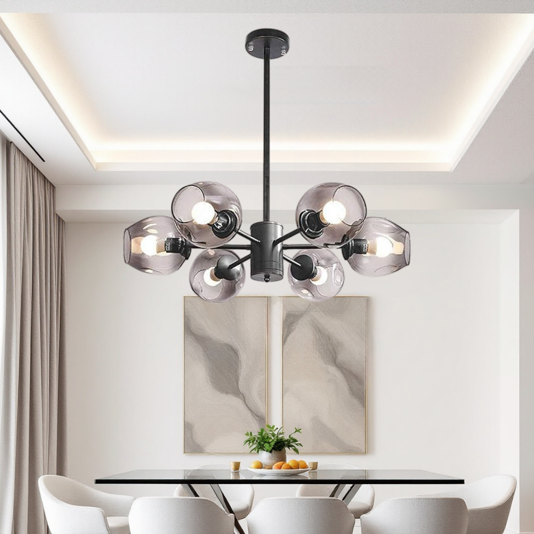 Lustra Abajur Reglabila 6xE27 Umbrava - 6035-6 NEAGRA / ABAJUR Chandeliers