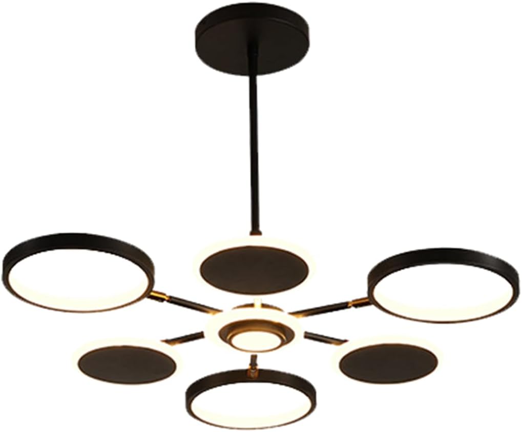 Lustra Led Gambit Black 3 + 3 + 1 Brate Reglabile Echivalent 500W Telecomanda Led Ceiling Light