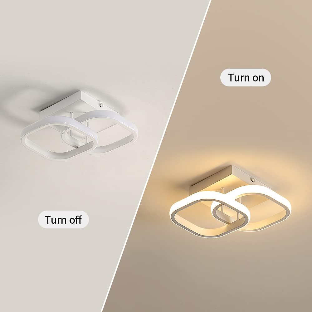 Lustra Led 32W Double Square Alb Echivalent 200W Lighting Fixtures