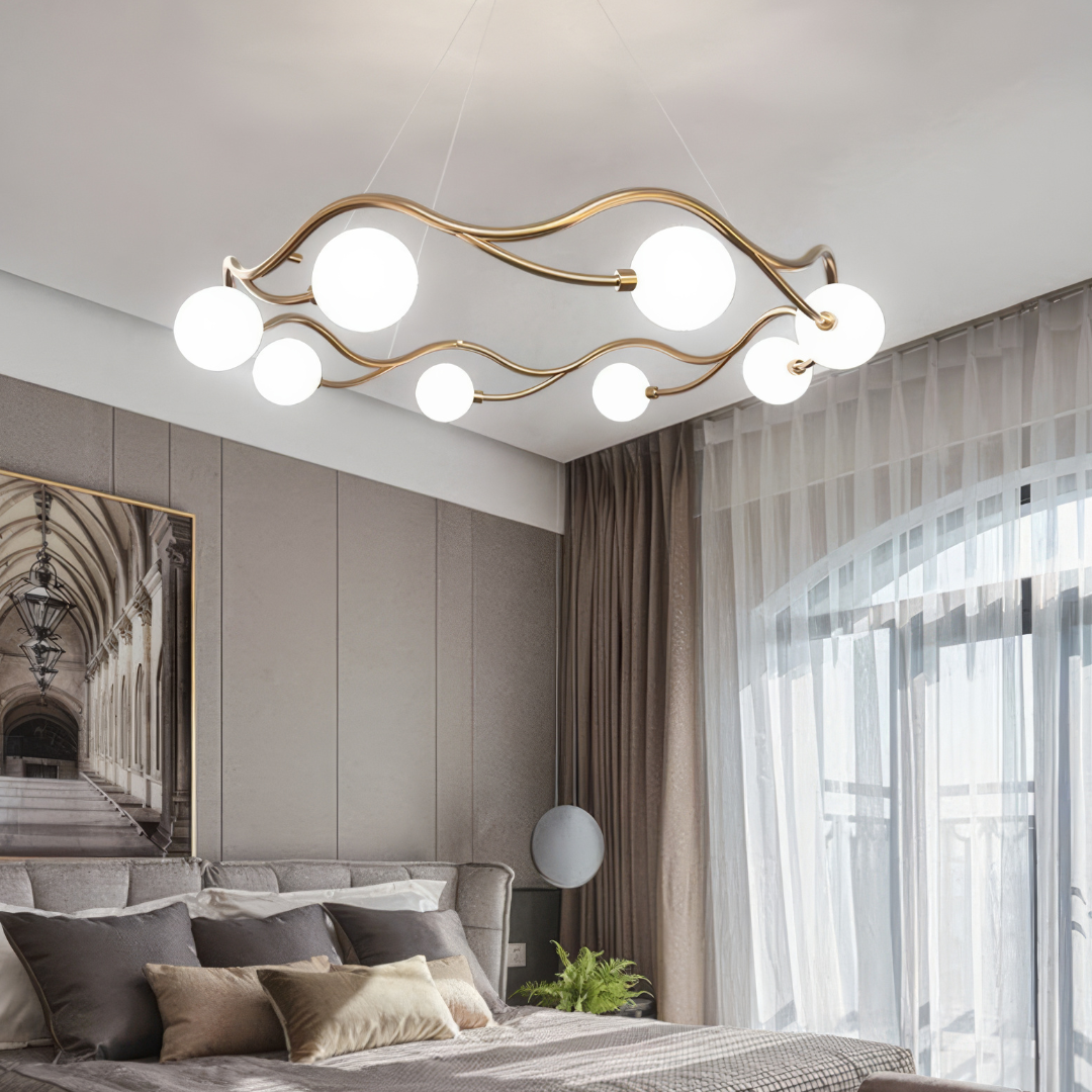 Lustra Abajur MAT GOLD Rotunda 8xG9 60cm AURIE / ABAJUR Chandeliers