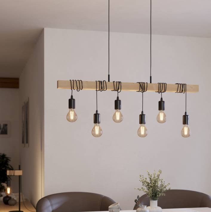 Lustra vintage EGLO TOWNSHEND 43513 LEMN / VINTAGE SI RETRO DESIGN / 110CM Lighting Fixtures