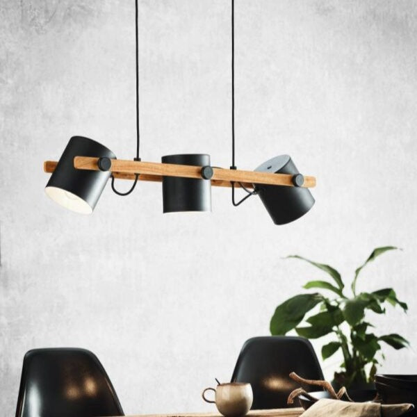 Lustra Suspendata HORNWOOD Black 110CM NEAGRA / VINTAGE SI RETRO DESIGN / 110CM Chandeliers