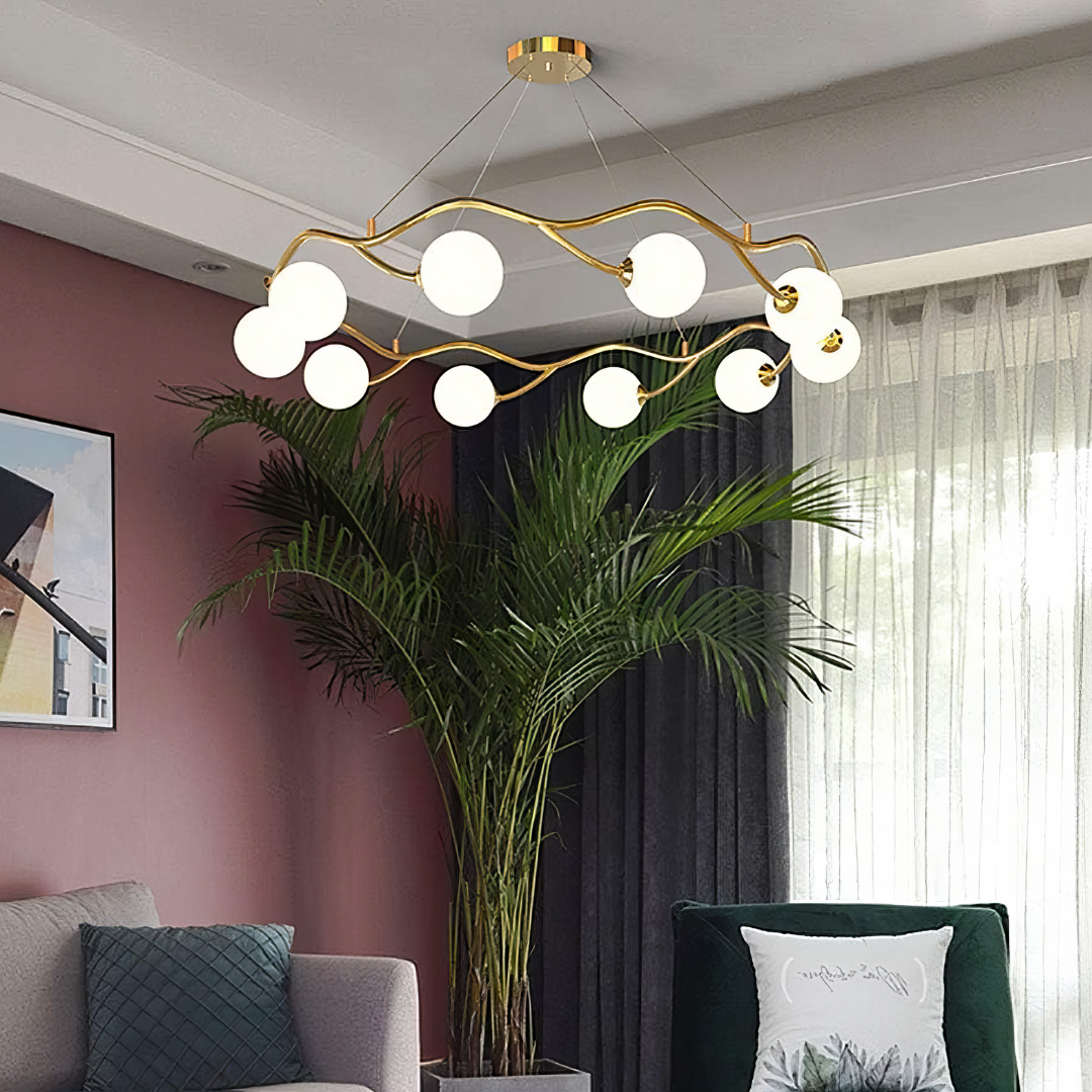 Lustra Abajur MAT GOLD Elven Ring 10xG9 80cm AURIE / ABAJUR Chandeliers