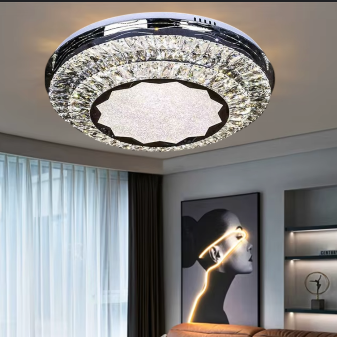Lustra LED Aplicata Prestige Halo Cristal Telecomanda CHROME / 50CM / CRISTAL Chandeliers