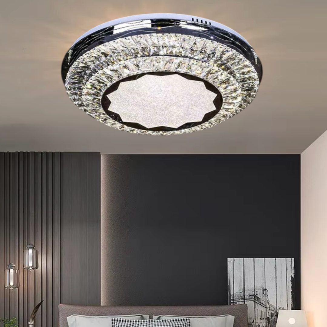 Lustra LED Aplicata Prestige Halo Cristal Telecomanda CHROME / 50CM / CRISTAL Chandeliers