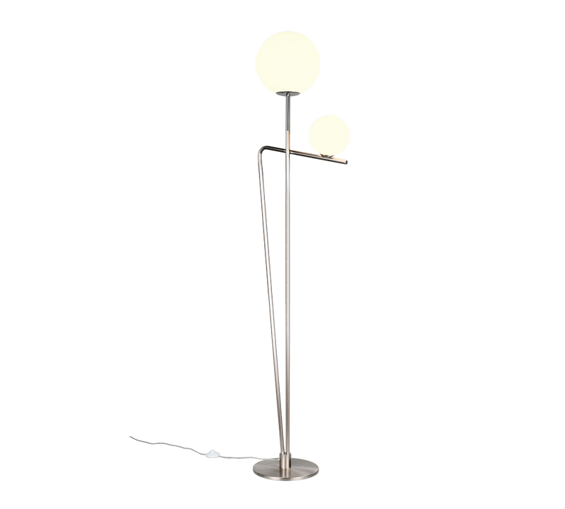 Lampadar Premium Flaming Silver 180CM | 1xE27 & 1xG9