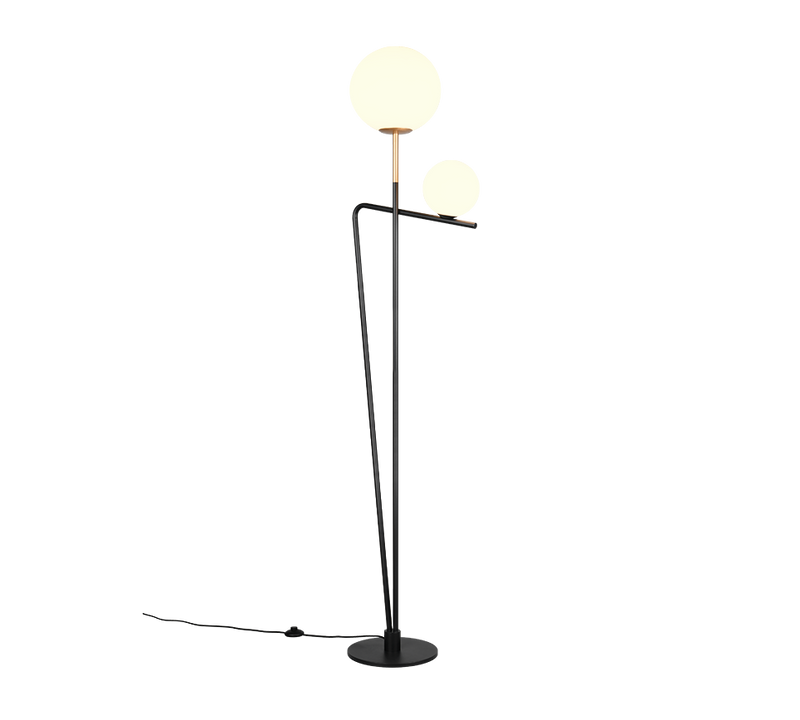 Lampadar Premium Flaming Black & Gold 180CM | 1xE27 & 1xG9