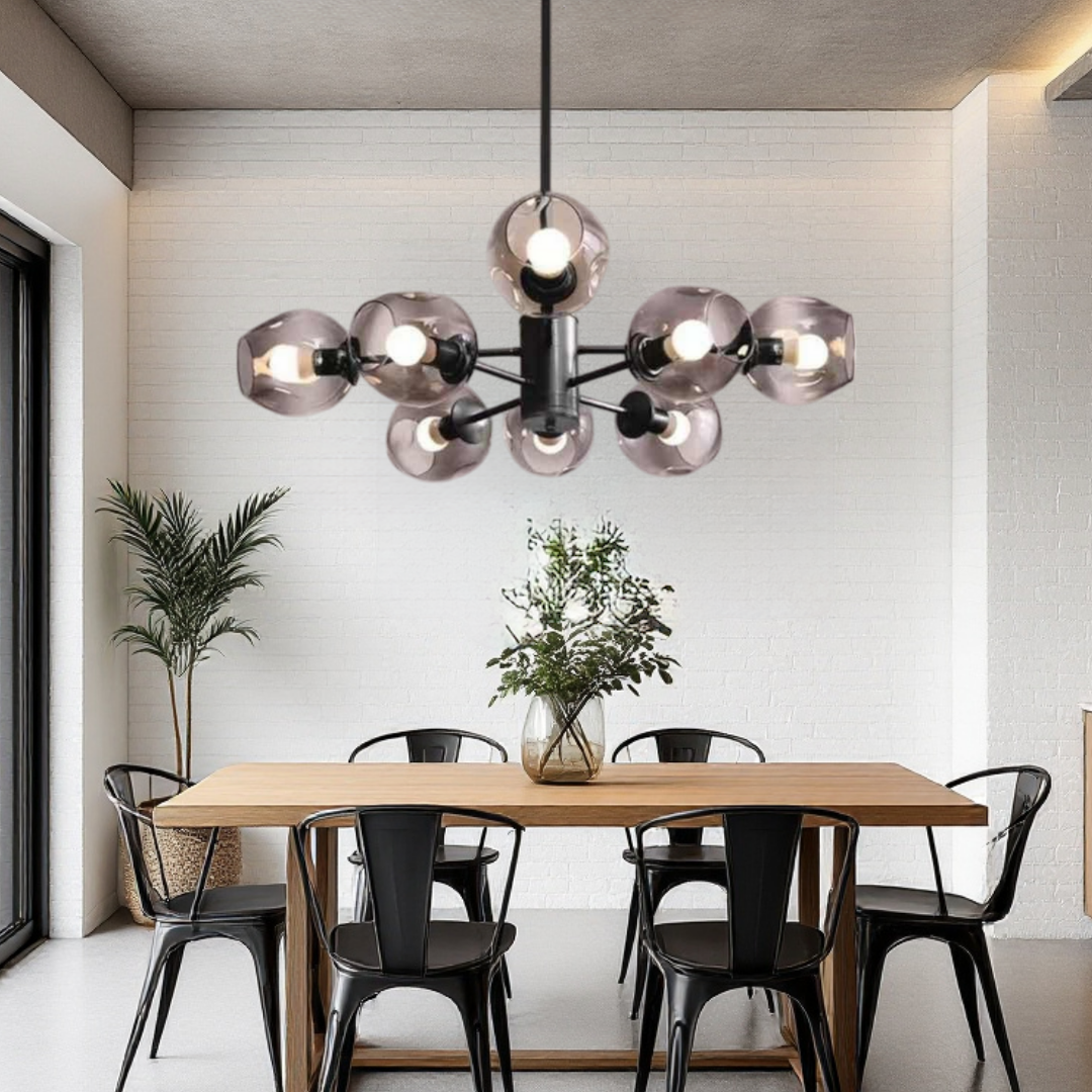 Lustra Abajur Reglabila 8xE27 Umbrava - 6035-8 NEAGRA / ABAJUR Chandeliers