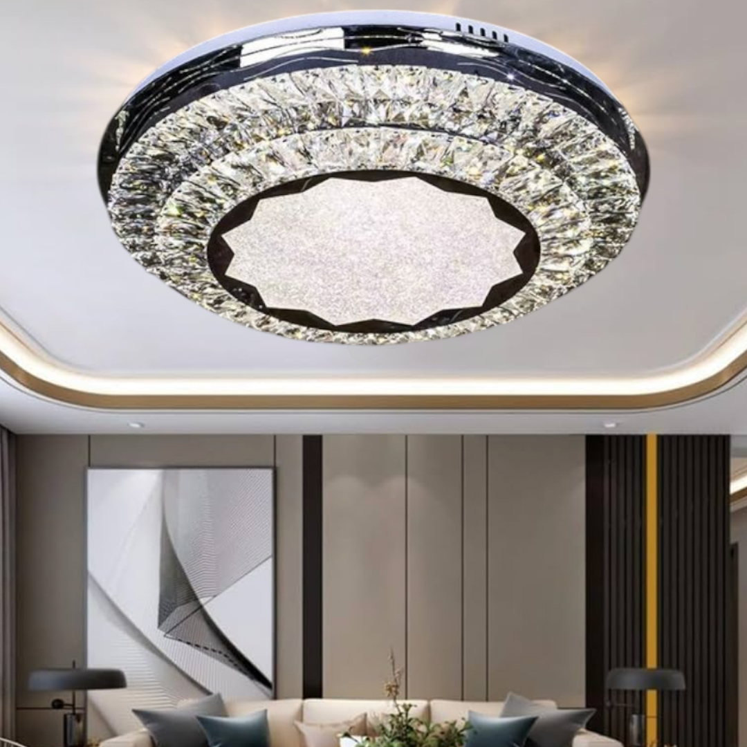 Lustra LED Aplicata Prestige Halo Cristal Telecomanda CHROME / 50CM / CRISTAL Chandeliers