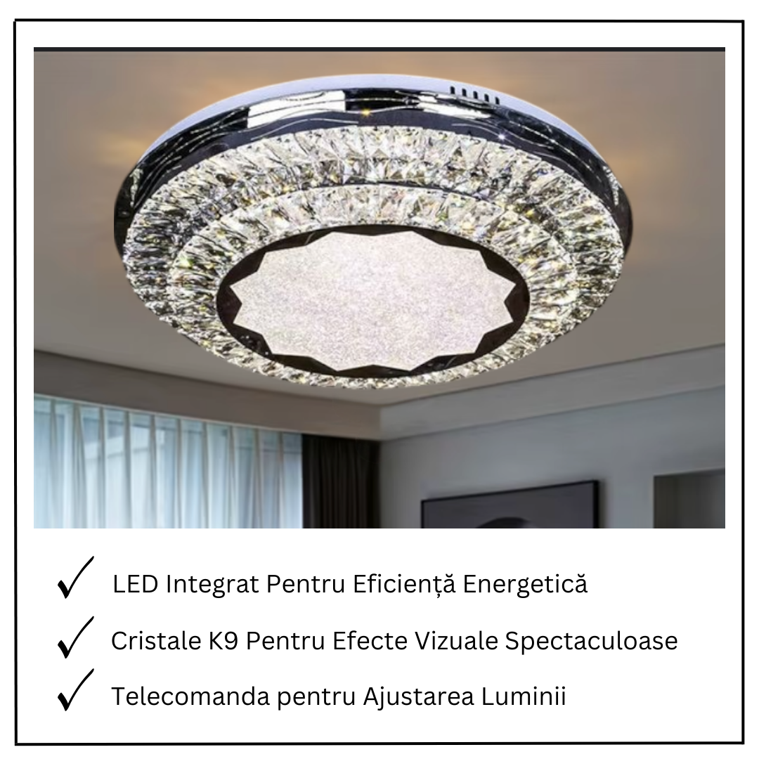 Lustra LED Aplicata Prestige Halo Cristal Telecomanda CHROME / 50CM / CRISTAL Chandeliers