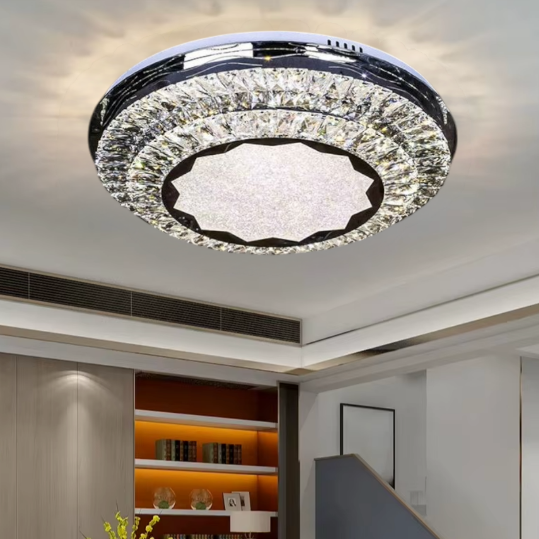 Lustra LED Aplicata Prestige Halo Cristal Telecomanda CHROME / 50CM / CRISTAL Chandeliers