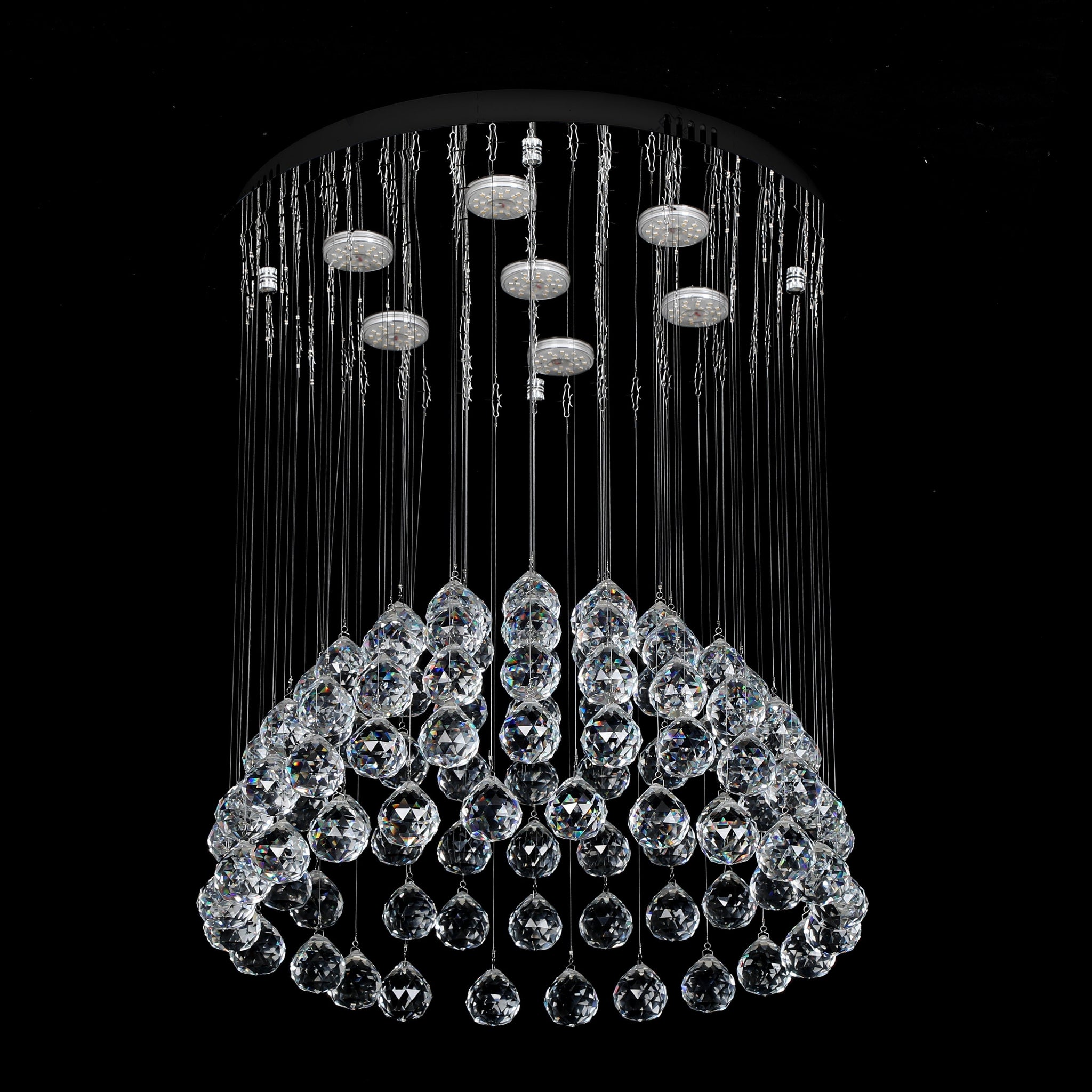 Candelabru LED Cristal Crysta 7x5W Silver 50CM Echivalent 300W ARGINTIE / CRISTAL Chandeliers Crystal