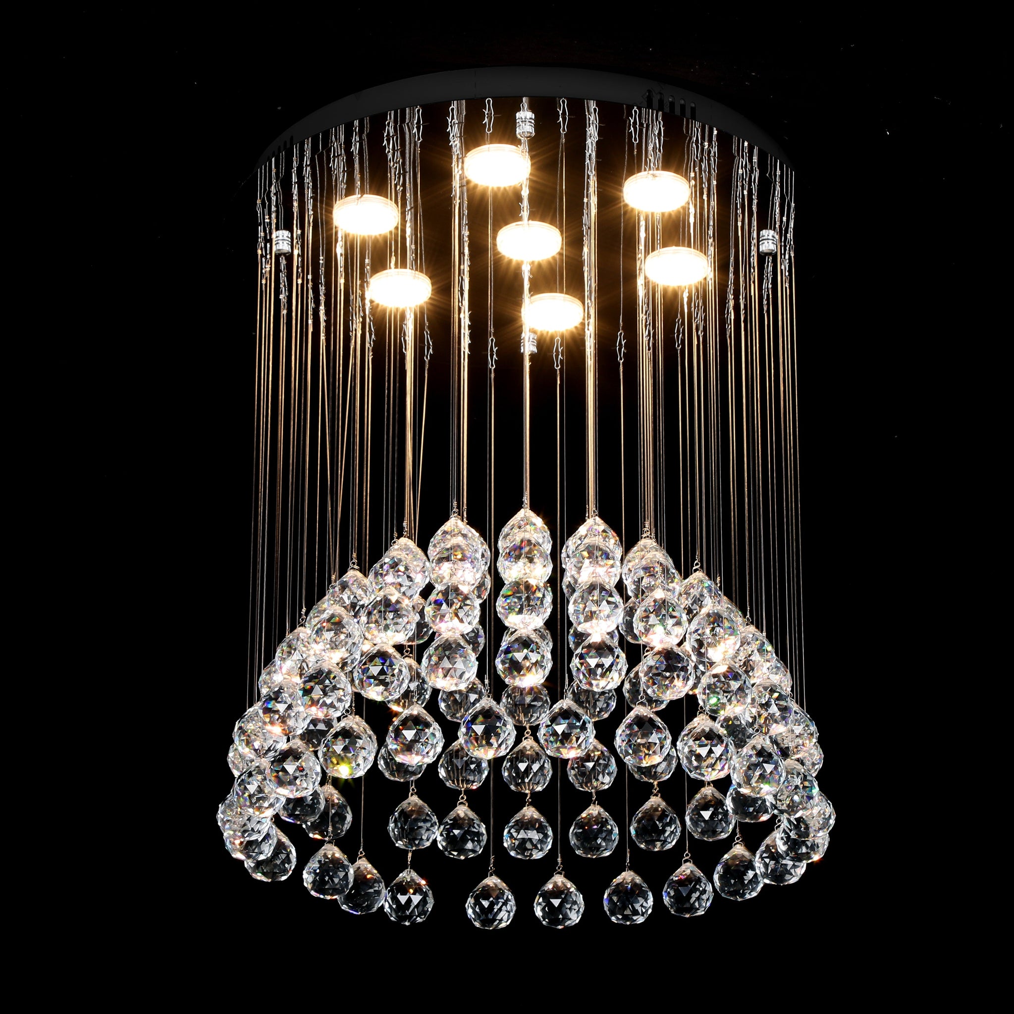 Candelabru LED Cristal Crysta 7x5W Silver 50CM Echivalent 300W ARGINTIE / CRISTAL Chandeliers Crystal