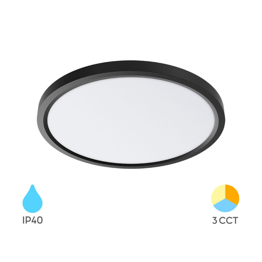 Plafoniera LED 36W 3 Functii Round BLACK 40CM / 36W / 3 FUNCTII led ceiling light