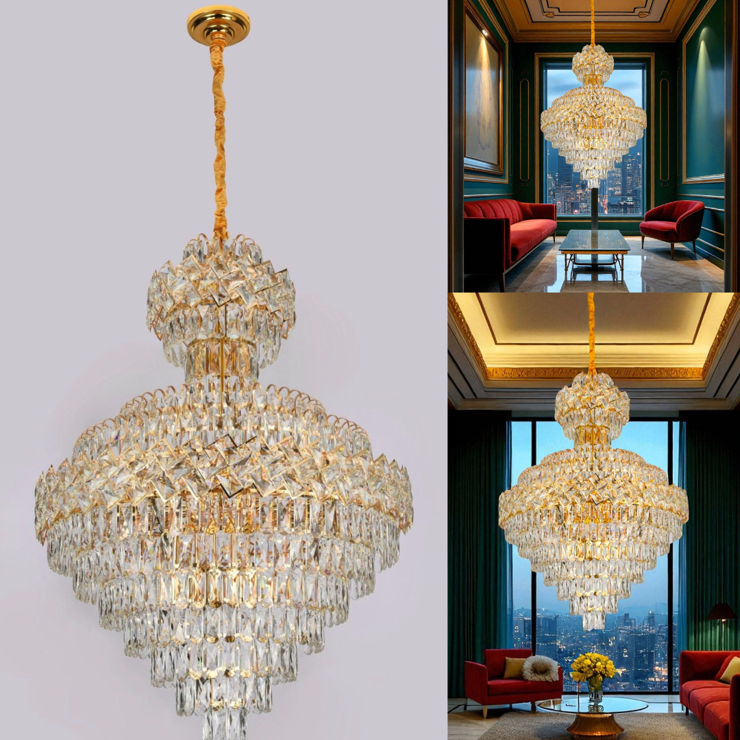 Candelabru Malli Gold 21xE27 80x110cm AURIE / 80x110CM / LUXURY Chandeliers Crystal