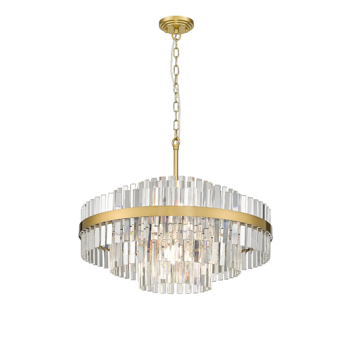 Candelabru Cristal 12xG9 Gold Kanso ALB + AURIU / CRISTAL / 60CM Chandeliers Crystal