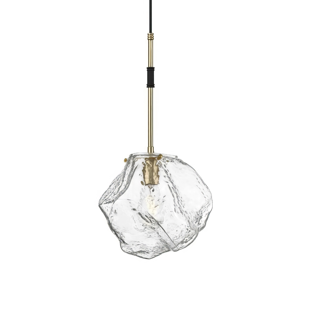 Pendul 1xE27 Matte Black + Gold IceArt NEGRU + AURIU / MINIMALIST DESIGN Lighting Fixtures