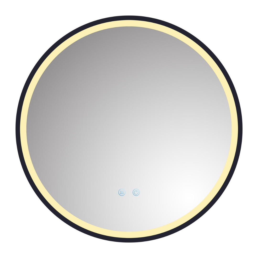 Oglinda Rotunda Neagra Dezaburire Touch 3 Lumini NEAGRA / 60CM LED MIRROR