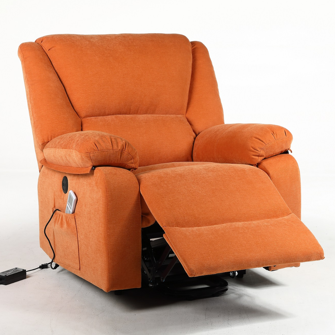 Fotoliu cu Masaj și Încălzire Recliner Electric Portocaliu FOTOLIU CU MASAJ/RECLINER/INCALZIRE / Portocaliu Chairs