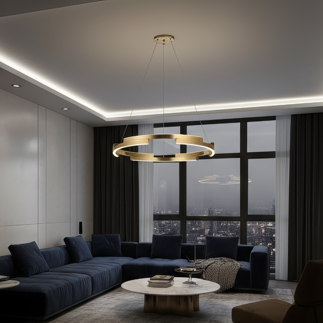 Lustra LED Orbis Cu Telecomanda Wifi 2.4G Gold 3 Culori AURIE / SUSPENDATE / 60CM Lighting Fixtures