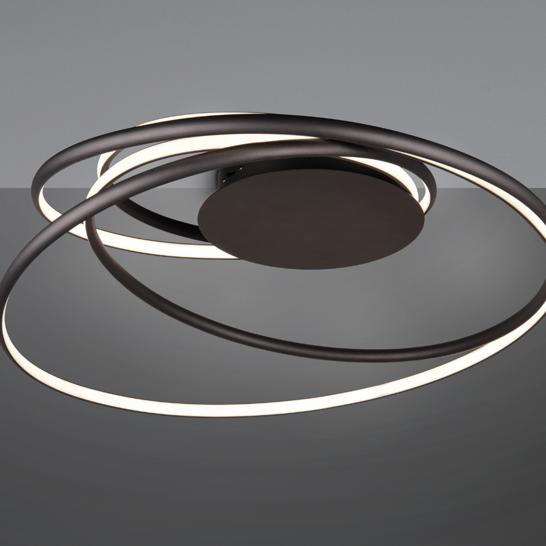 Lustra LED Aplicata NALA CIRCLE DESIGN / NEAGRA / 72CM CEILING LIGHT