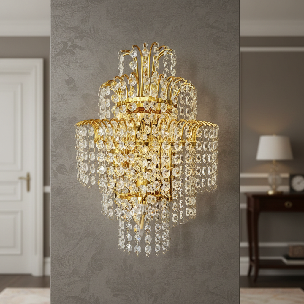 Aplica Perete 3xE14 Cristal KRYNA Gold