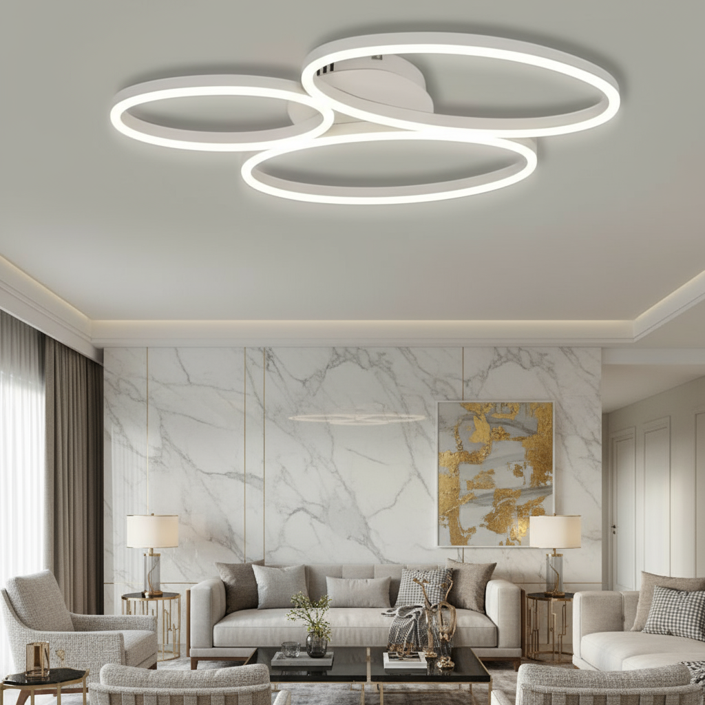 Lustra LED Aplicata DIVI White Echivalent 430W Telecomanda Lighting Fixtures