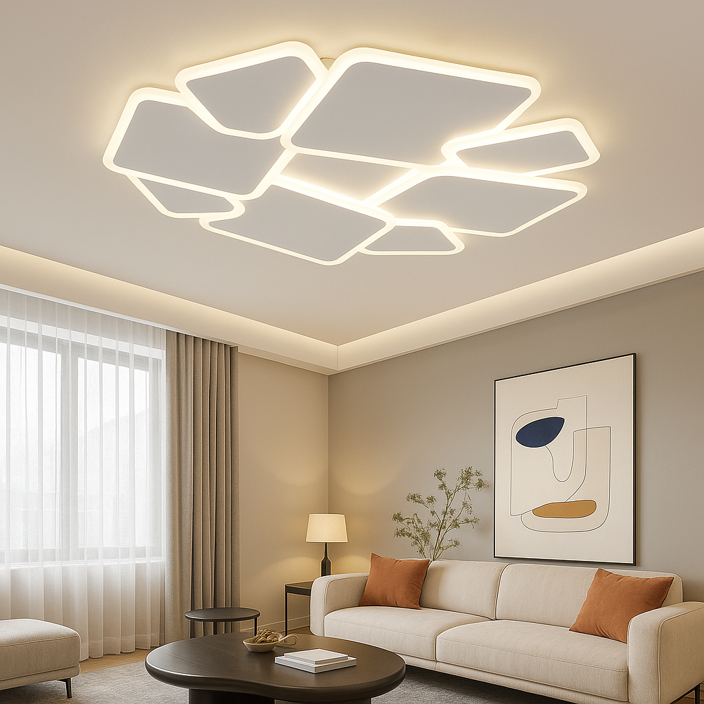 Lustra LED VERRA Squares 3 Functii Echivalent 670W Telecomanda ALBA / MINIMALIST DESIGN / 50CM Lighting Fixtures
