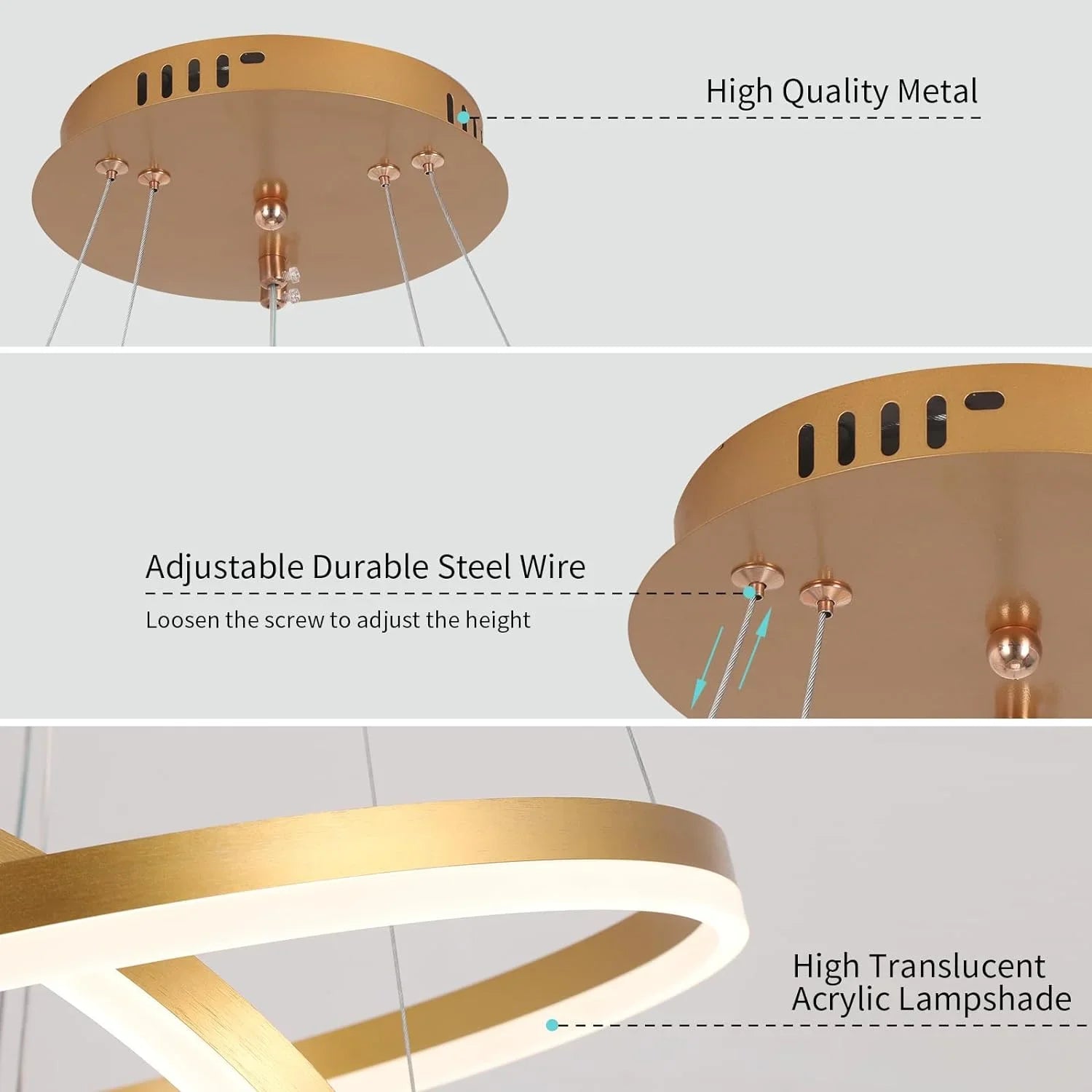 Lustra Led Wonderland Gold 2 Segmente Echivalent 400W Lighting Fixtures