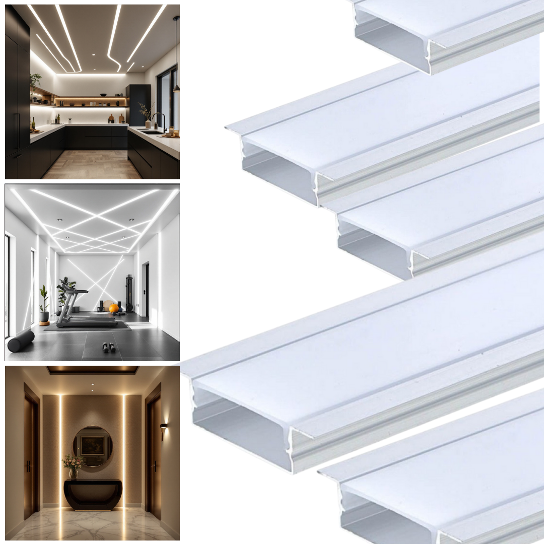 Profil LED Incastrat 2 METRI Plat XL LED Strips