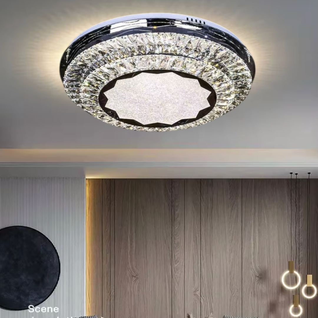 Lustra LED Aplicata Prestige Halo Cristal Telecomanda CHROME / 50CM / CRISTAL Chandeliers