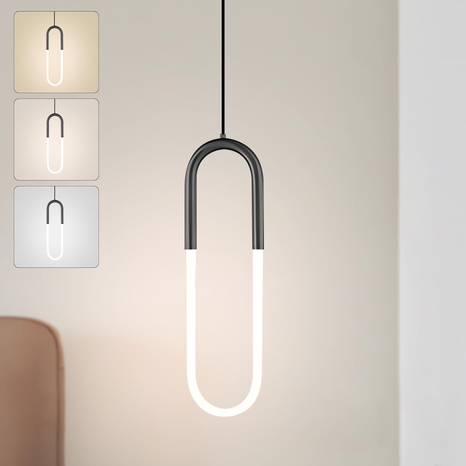 Pendul LED HALO Black Echivalent 140W MINIMALIST DESIGN / NEAGRA led ceiling light