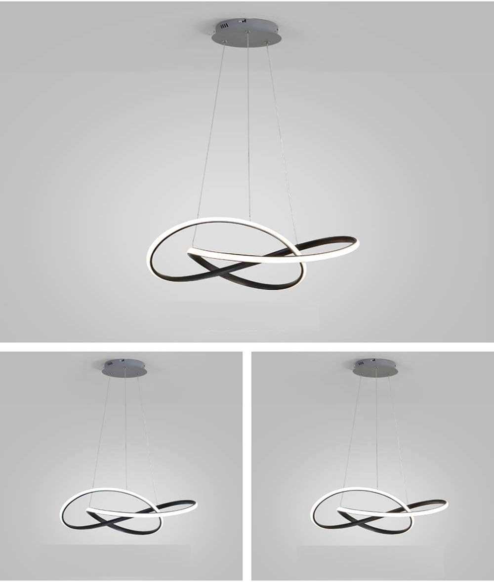 Lustra Led Suspendata Infinity Black Telecomanda Echivalent 500W Lighting Fixtures